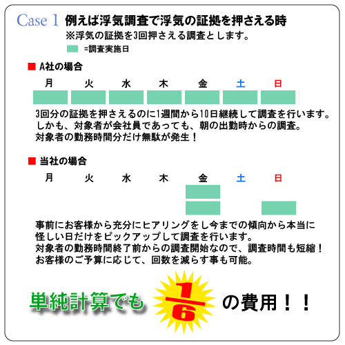 東京・八王子・立川・多摩の探偵社・総合探偵社オフィスコロッサス公式サイト他社とは違います他社との違いグラフイメージ